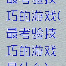 最考验技巧的游戏(最考验技巧的游戏是什么)