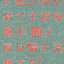 月圆之夜女骑士手游攻略(月圆之夜女骑士流派大全)