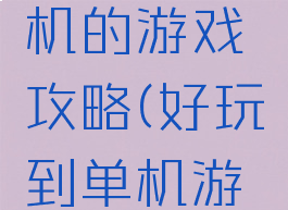 有一个单机的游戏攻略(好玩到单机游戏)