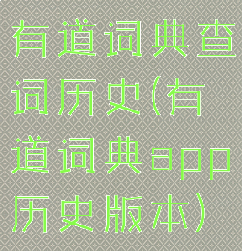 有道词典查词历史(有道词典app历史版本)