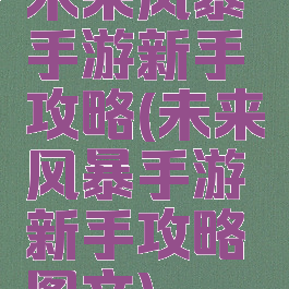 未来风暴手游新手攻略(未来风暴手游新手攻略图文)
