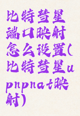 比特彗星端口映射怎么设置(比特彗星upnpnat映射)