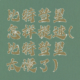 比特彗星怎样提速(比特彗星太慢了)