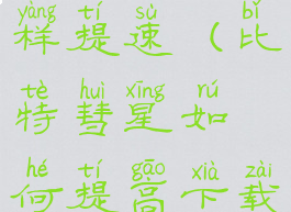 比特彗星怎样提速(比特彗星如何提高下载速度)