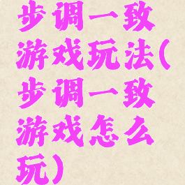 步调一致游戏玩法(步调一致游戏怎么玩)