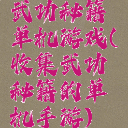 武功秘籍单机游戏(收集武功秘籍的单机手游)