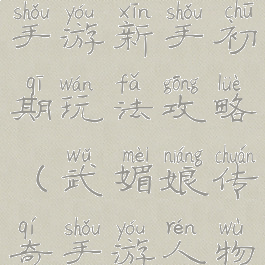 武媚娘传奇手游新手初期玩法攻略(武媚娘传奇手游人物图鉴)