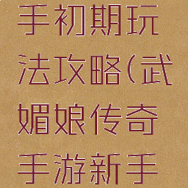 武媚娘传奇手游新手初期玩法攻略(武媚娘传奇手游新手初期玩法攻略图)