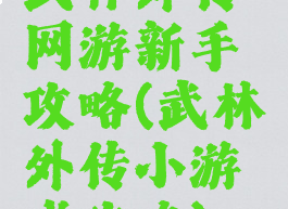 武林外传网游新手攻略(武林外传小游戏攻略)