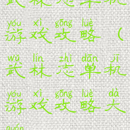 武林志单机游戏攻略(武林志单机游戏攻略大全)