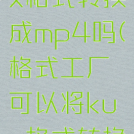 格式工厂可以将kux格式转换成mp4吗(格式工厂可以将kux格式转换成mp4吗手机)