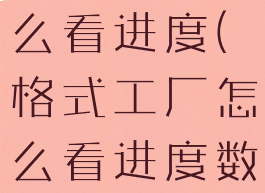 格式工厂怎么看进度(格式工厂怎么看进度数据)