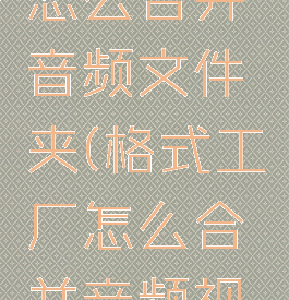 格式工厂怎么合并音频文件夹(格式工厂怎么合并音频视频)