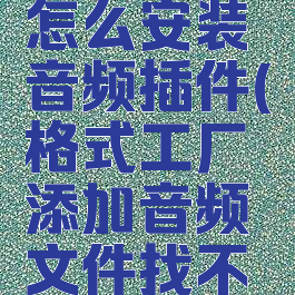 格式工厂怎么安装音频插件(格式工厂添加音频文件找不到)