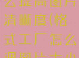 格式工厂怎么提高图片清晰度(格式工厂怎么调图片大小)