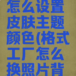 格式工厂怎么设置皮肤主题颜色(格式工厂怎么换照片背景)