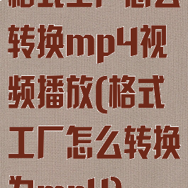 格式工厂怎么转换mp4视频播放(格式工厂怎么转换为mp4)
