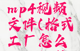 格式工厂怎么转换mp4视频文件(格式工厂怎么把视频转换mp4)