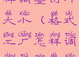 格式工厂怎样调整图片大小(格式工厂怎样调整图片大小和像素)
