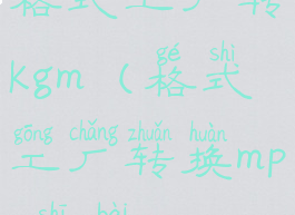 格式工厂转kgm(格式工厂转换mp3失败)
