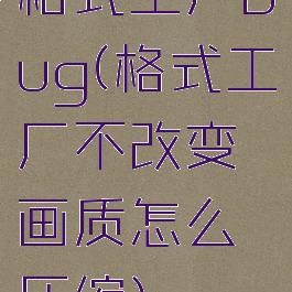 格式工厂bug(格式工厂不改变画质怎么压缩)