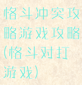 格斗冲突攻略游戏攻略(格斗对打游戏)