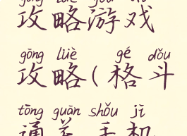 格斗冲突攻略游戏攻略(格斗通关手机游戏)