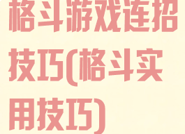 格斗游戏连招技巧(格斗实用技巧)
