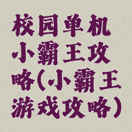 校园单机小霸王攻略(小霸王游戏攻略)