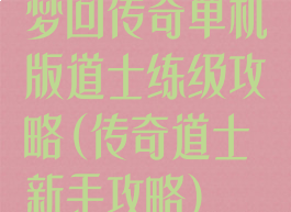 梦回传奇单机版道士练级攻略(传奇道士新手攻略)