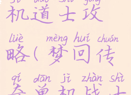 梦回传奇单机道士攻略(梦回传奇单机战士攻略)