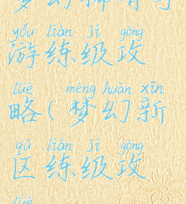 梦幻稀有手游练级攻略(梦幻新区练级攻略)