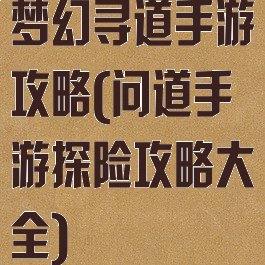梦幻寻道手游攻略(问道手游探险攻略大全)