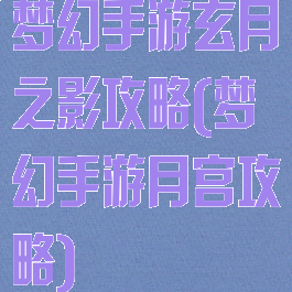 梦幻手游玄月之影攻略(梦幻手游月宫攻略)
