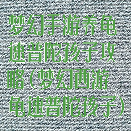 梦幻手游养龟速普陀孩子攻略(梦幻西游龟速普陀孩子)