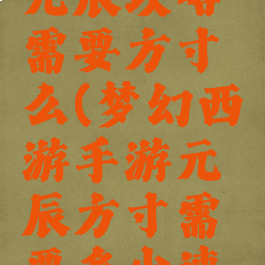 梦幻手游元辰攻略需要方寸么(梦幻西游手游元辰方寸需要多少速度)