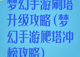梦幻手游刷塔升级攻略(梦幻手游爬塔冲榜攻略)