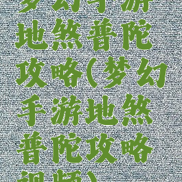 梦幻手游地煞普陀攻略(梦幻手游地煞普陀攻略视频)