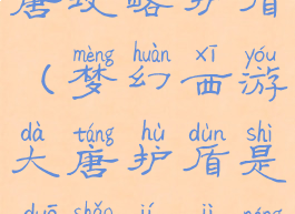 梦幻手游大唐攻略护盾(梦幻西游大唐护盾是多少级技能)