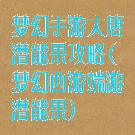 梦幻手游大唐潜能果攻略(梦幻西游端游潜能果)