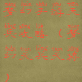 梦幻手游天兵攻略(梦幻天兵天将)