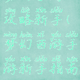 梦幻手游攻略新手(梦幻西游手游新手指南)