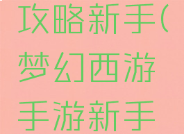 梦幻手游攻略新手(梦幻西游手游新手攻略)