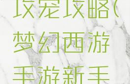 梦幻手游攻宠攻略(梦幻西游手游新手宠物攻略)