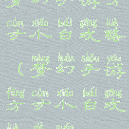 梦幻手游方寸小白攻略(梦幻手游方寸小白攻略大全)