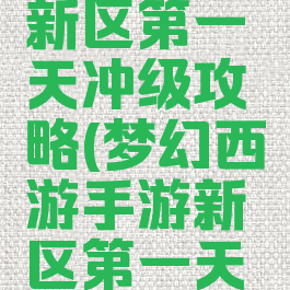 梦幻手游新区第一天冲级攻略(梦幻西游手游新区第一天升级攻略)