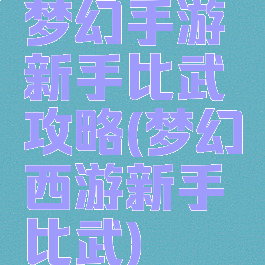 梦幻手游新手比武攻略(梦幻西游新手比武)