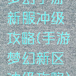 梦幻手游新服冲级攻略(手游梦幻新区冲级攻略)