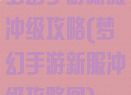 梦幻手游新服冲级攻略(梦幻手游新服冲级攻略图)