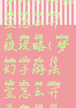 梦幻手游法宝怎么升级攻略(梦幻手游法宝怎么升级攻略图)